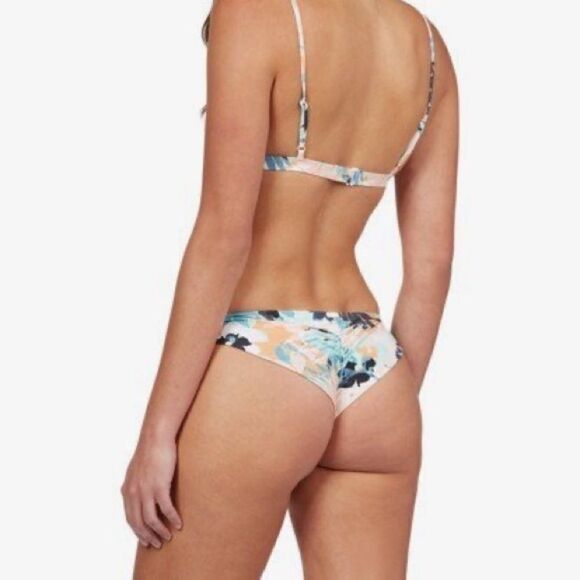 Roxy Printed Beach Classics Brown Blue Mini Bikini Bottom Size XL - Picture 3 of 6
